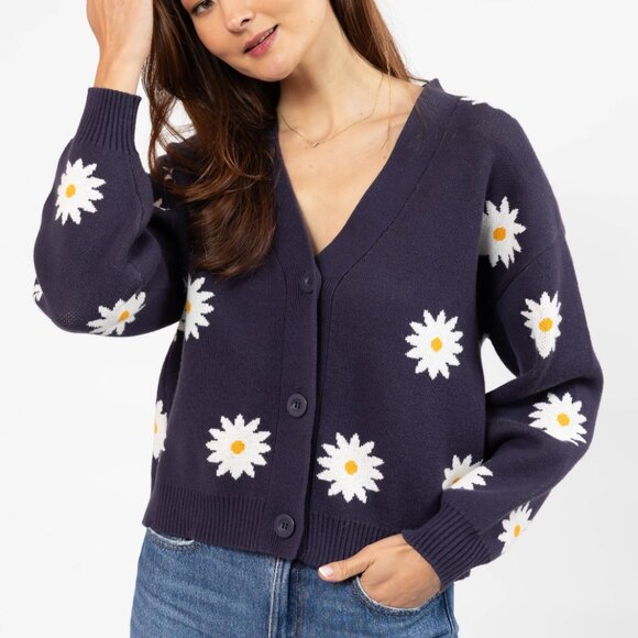 Smash + Tess Sweaters - Smash + Tess Daisy Cardigan in Navy Combo